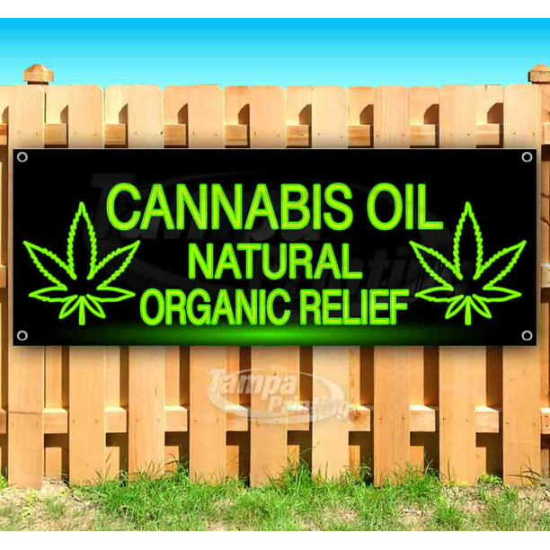 Cannabis Oil for Your Health Non-Fabric 13 oz Banner Heavy-Duty Vinyl Single-Sided with Metal Grommets 